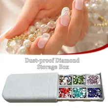 Пылезащитная коробка для хранения ногтей портативная Алмазная картина коробки для хранения 6 Маникюр для ногтей сетка Алмазная бусина органайзер для ювелирных изделий пылезащитный чехол