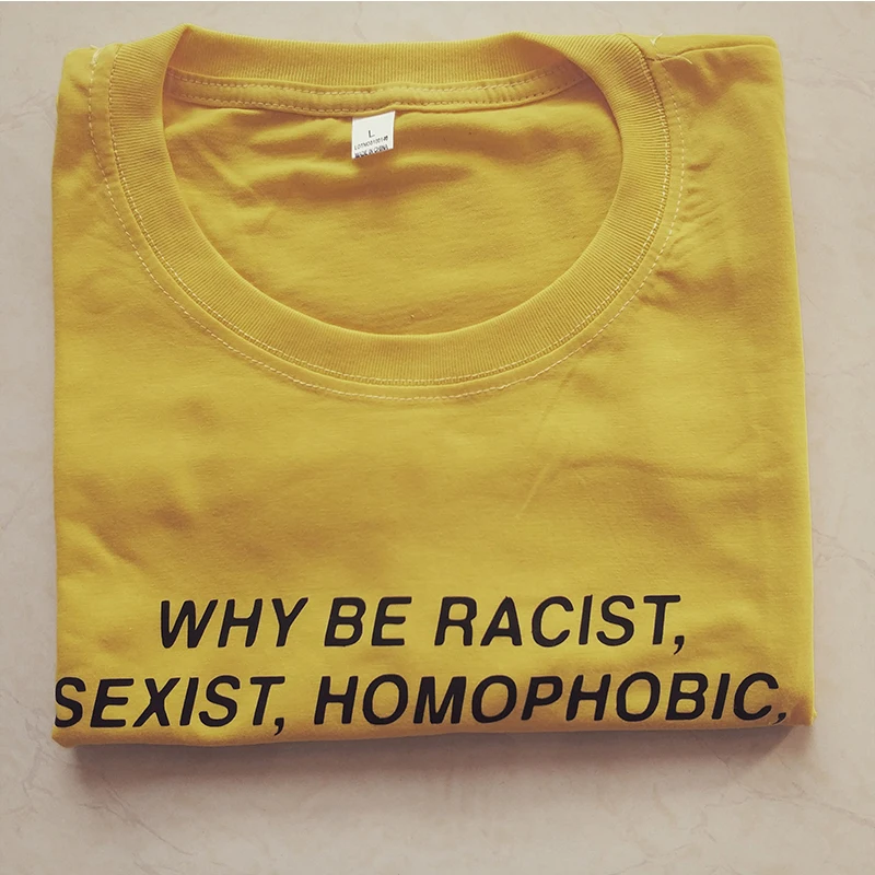 Футболка Why Be Racist while Just Quiet одежда Tumblr футболка унисекс с рисунком для женщин|graphic