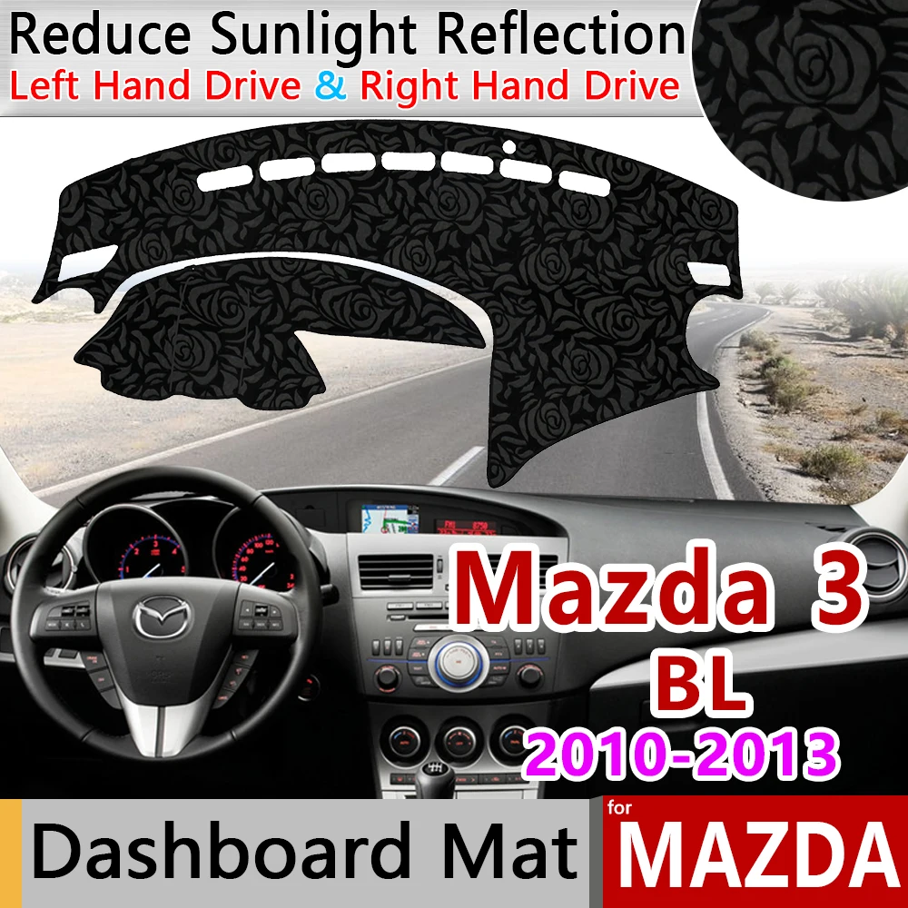 

for Mazda 3 2010 2011 2012 2013 BL MK2 Mazda3 Anti-Slip Mat Rose Pattern Dashmat Dashboard Cover Cape Pad Sunshade Accessories