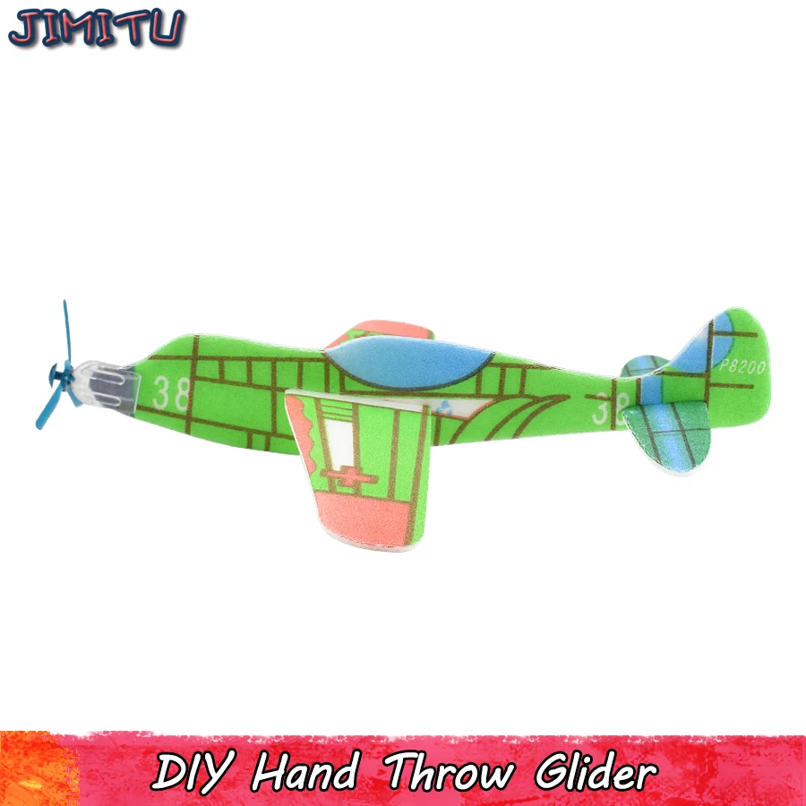DIY Mini Aircraft Model Kits Toy Hand Throw Foam Plane Assembling Outdoor Toys for Children Entertainment Hobbies Educational | Игрушки и