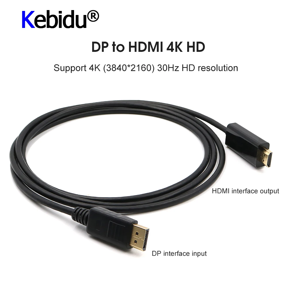 Кабель для порта дисплея порт DP в HDMI-совместимый кабель-конвертер адаптер