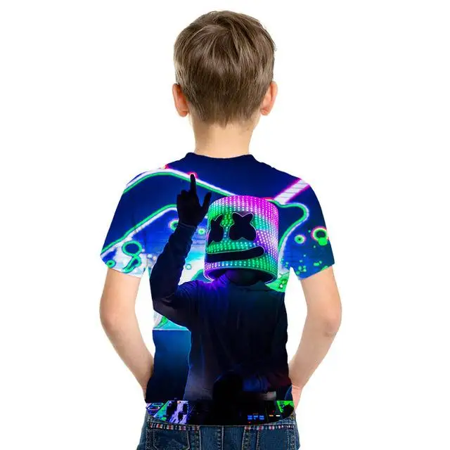 Новая Веселая футболка с мультипликационным принтом, детская одежда, Веселая футболка с короткими рукавами и 3D принтом в стиле хип-хоп для мальчиков и девочек - Цвет: PT-340