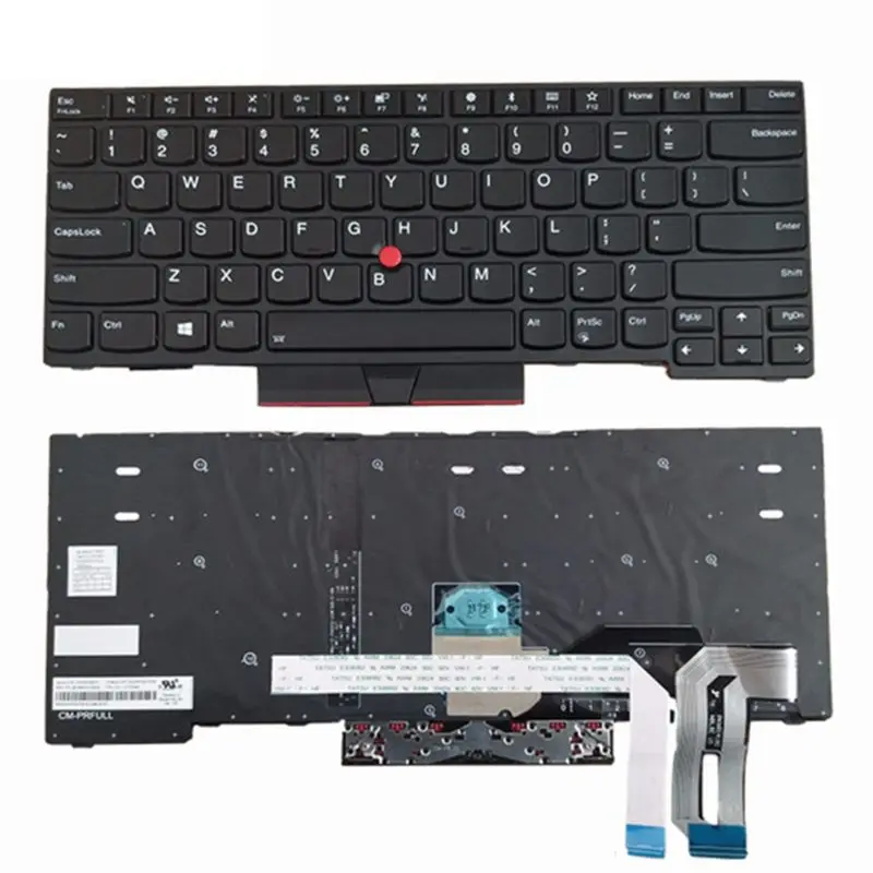 Фото YALUZU американская клавиатура с подсветкой на английском языке для Lenovo Thinkpad E480 E485 L480 L380 T490 E490 E495 L490 T495 yoga L390 T480S P43S 01YP360 №2
