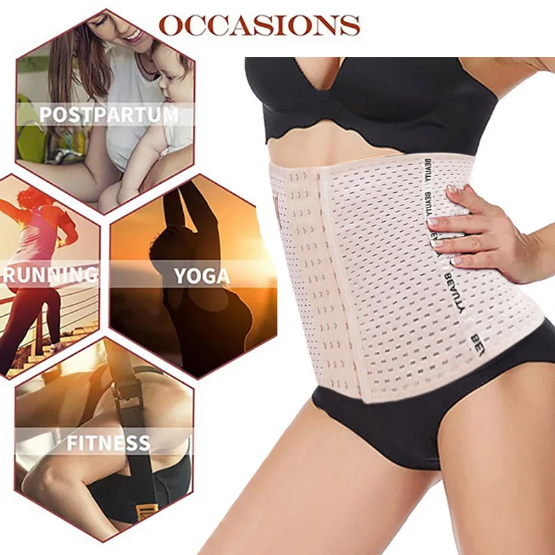 Women Corset Latex Waist Trainer Body Shaper Slimming Sheath Belly Colombian Girdles Steel Bone Binders Shapers Workout Belt tummy control underwear