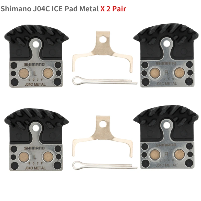 シマノディスクブレーキパット J04C 2セット 送料無料！ SHIMANO（シマノ）ディスクブレーキパッド L04C メタル フィン付 即納