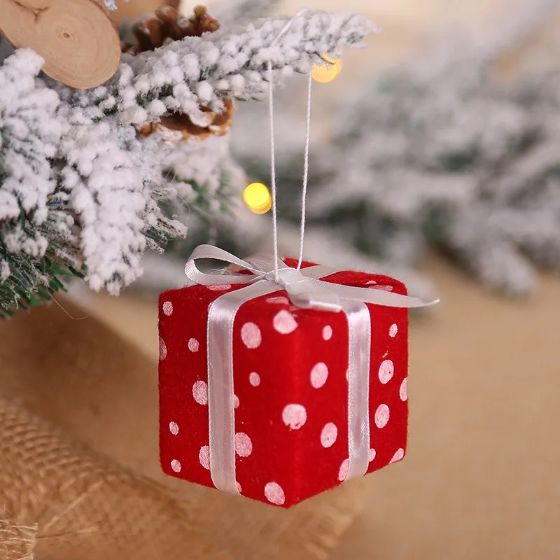 

Festival Home Party Decorations Cloth Fabric knitted Christmas Tree charms Hanging Pendant Charm Drop Ornaments