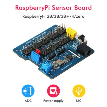 

Keywish Expansion Board for Raspberry Pi 2B/3B/3B+/4/zero Sensor Board 5V 3A Support 8-channel ADC Reading with MCU