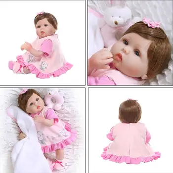 

48cm Reborn Doll Realistic Soft Silicone Vinyl Newborn Babies Toy Girl Princess Rabbit Clothes Pacifier Lifelike Handmade Gift