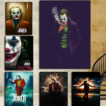 

Famous Movie Joker Poster Painting Printed Figure Canvas Painting Cuadros Wall Art Picture Home Decor for Living Room Posters