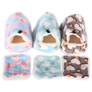 

New Flannel Cat Cage Hamster Cotton Nest Sugar Glider Sleeping Bag Squirrel Mini Hedgehog Warm Winter Thickened House