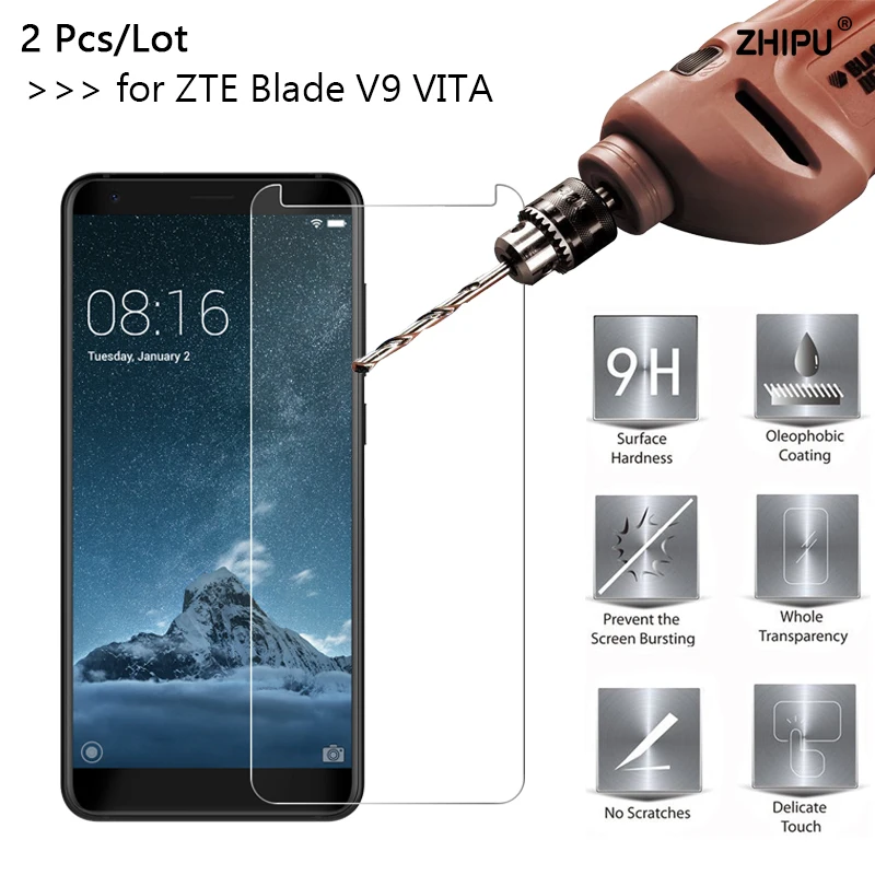 

2Pcs 2.5D 0.26mm 9H Tempered Glass For ZTE Blade V9 Vita Screen Protector protective film ZTE Blade V9 Vita 5.45