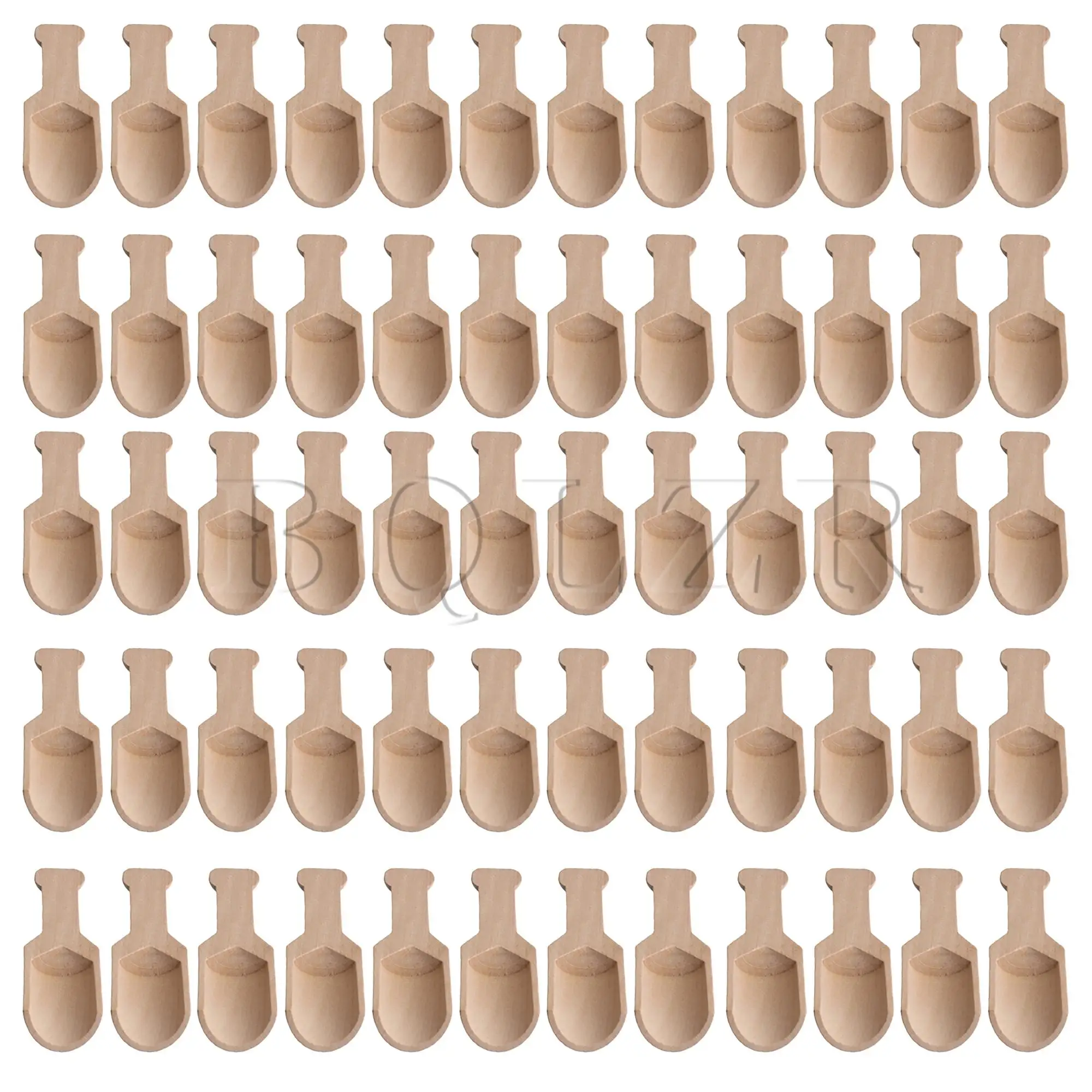 

60 шт., деревянные мини-ложки для соли, 9,5x3,4 см