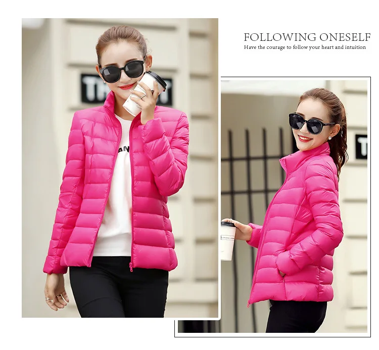 Stand Collar Thin down Jacket Women's Autumn And Winter New Products Short Autumn And Winter Portable Large Size Korean-sty
