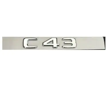 c43 Хром для C43 BITURBO 4matic Багажник крыло значки-эмблемы для Mercedes - Цвет: c43