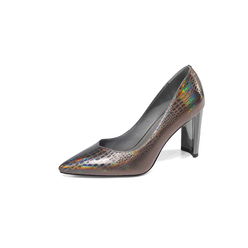MORAZORA/ г., Новое поступление, обувь из натуральной кожи на высоком каблуке модельные туфли на высоком толстом каблуке с острым носком Летняя женская обувь