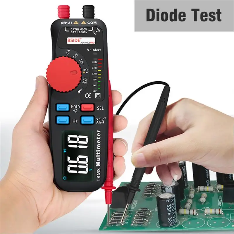 Двойной режим мультиметр Вольтметр BSIDE 92CL-PRO цветной дисплей цифровой Multimetro индикатор напряжения Voltimetro батарея тестер инструмент