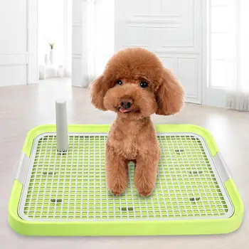 

Adeeing Portable Pet Toilet Plastic Urinary Pee Pad with Pillar Mat Training Potty Dog Pad Tray Easy to Clean Pet Supplies