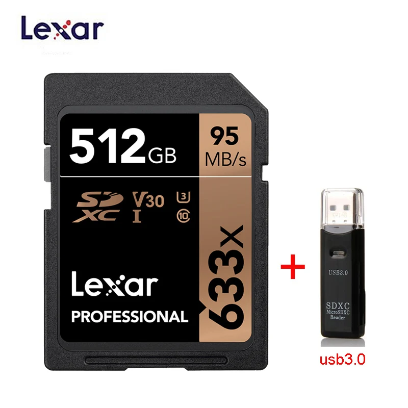 Карта памяти Lexar SD 633x оригинал 95 Мб/с 32 ГБ U1 SDHC 64 128 256 512 U3 SDXC класс 10 для видеокамер
