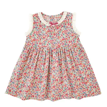 

Wholesale 2020 Summer New Girl Floral Dress Korean Style Lace Red Floral Sleeveless Princess Sundress Children Clothes E21187