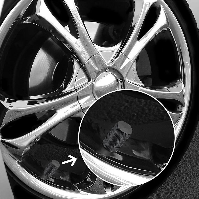 4pcs Aluminum Car tire valve caps Bullet Unique Design Car Truck Air Port Cover Tire Rim Valve Wheel Stem Cap