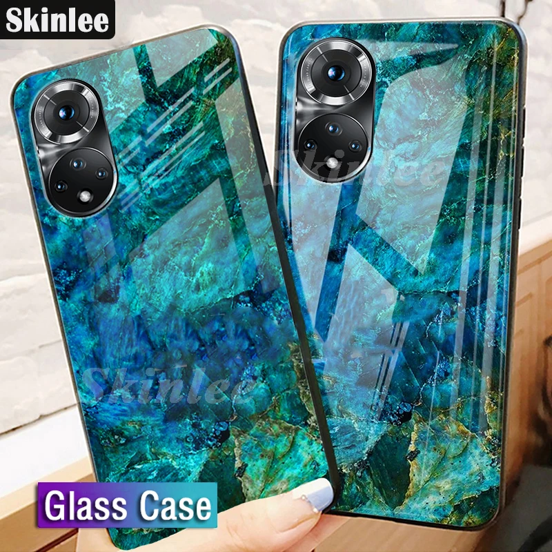Чехол Skinlee для Huawei P50 Pro чехол из закаленного стекла с мягкой рамкой ТПУ