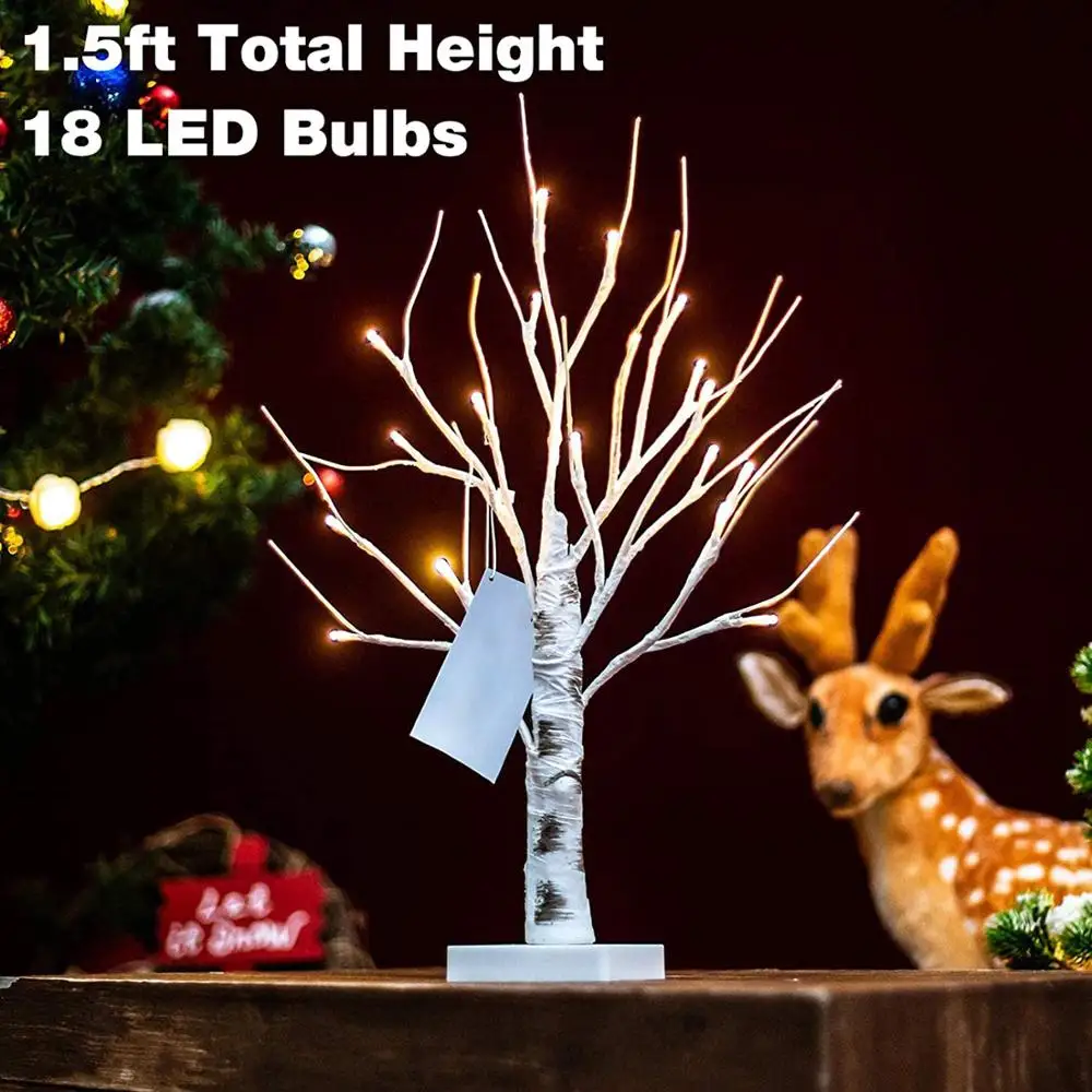 

Birch Tree Holder Artificial LED Night Light Table Lamp Great Home Christmas Party Festival Wedding Gift Thanksgiving Decor