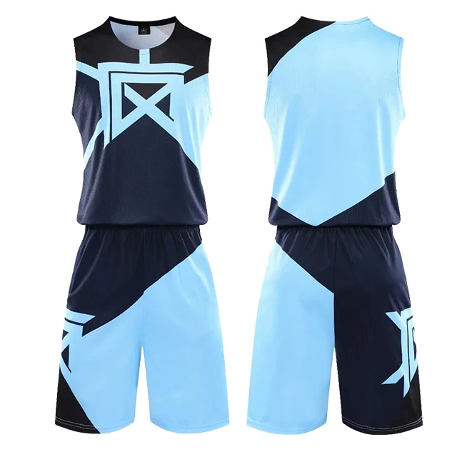 sky blue DIY Men Basketball Jerseys Custom Basketball Uniform Sets Professional Throwback jersey Basketball Quick Dry College Sportswear - Цвет: sky blue