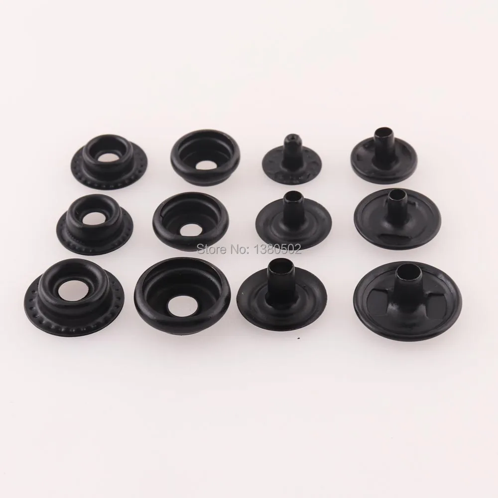 50Sets Metal Black Color 10/12/15mm Snap Button Stud Fasteners Press Sewing Leather Craft Bag Clothes accessories 3