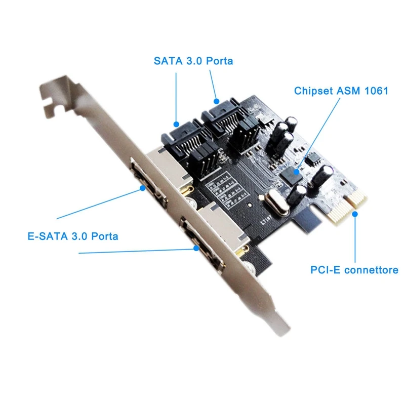 Pci-E для Sata3 Pci E Sata3.0 6 ГБ/сек. Ssd Asmedia Чип расширения карты Asm1061