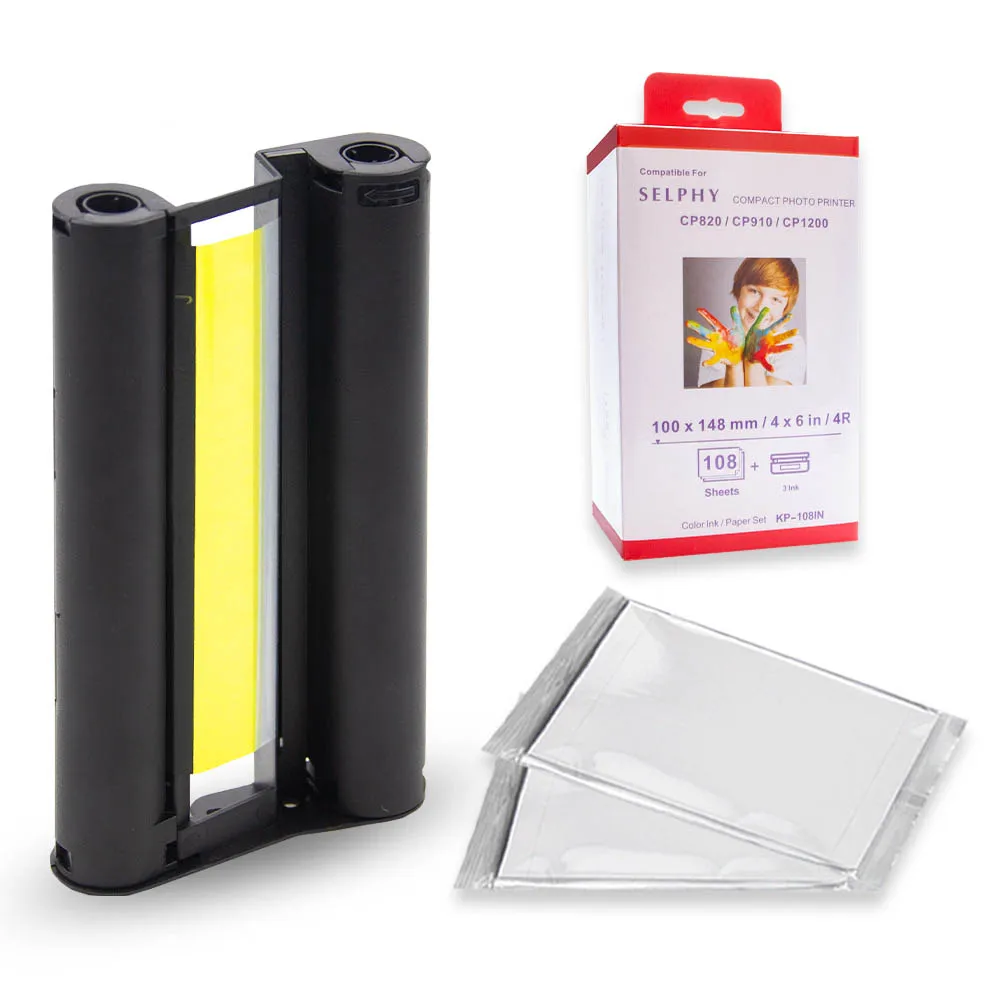 1 Ink and 36 Paper 6 дюймов 3 чернильный картридж+ 108 листов бумаги Набор для Canon Selphy фотопринтер CP1200 CP1300 CP910 CP900 принтер KP-36IN KP-108IN - Цвет: 1 Ink and 36 Paper