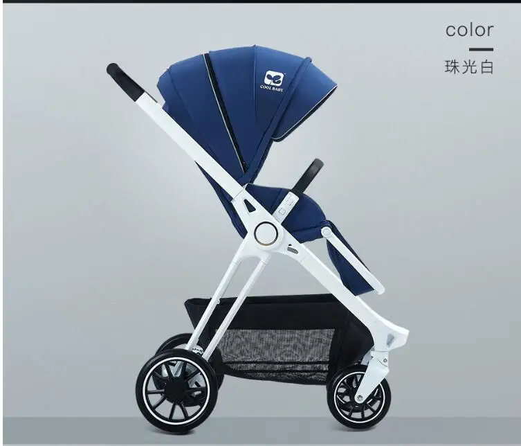 luxurious 3 in 1 baby stroller aluminium alloy baby pram leather two-way shock baby trolley with gifts