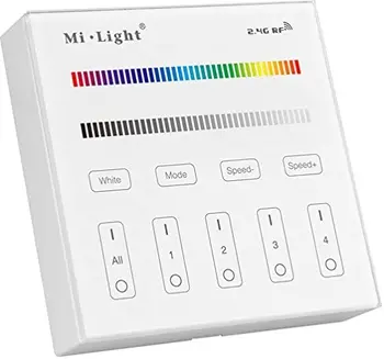 

Mi.Light B3 Wireless 2.4G RF 4 Zones RGB/RGBW Wall Mounted Smart Panel Controller Powered by 2pcs AAA Batteries Only Work