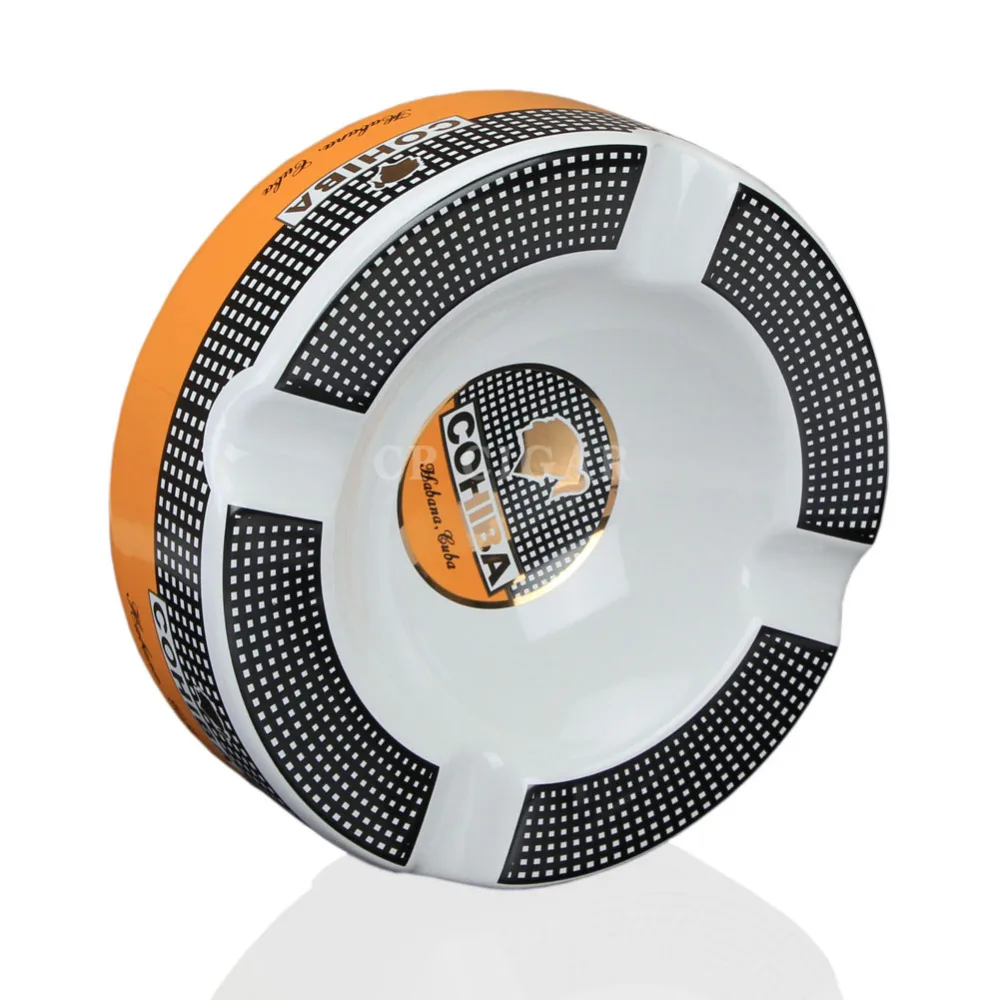 Cenicero portatil de cigarros COHIBA Cenicero de ceramica para el hogar de lujo para tabaco 4 posa bandeja de