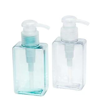 

2PC 100ml Shampoo Disinfectant Refillable Plastic Lotion Pump Square Hand Sanitizer Mini Travel Eco-Friendly Storage Bottles