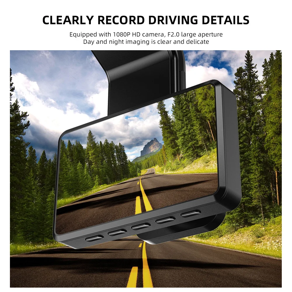  Mini Car DVR Dual Cameras 3'' HD 1080P GPS Tracker Dash Cam WiFi Loop Recording Parking Monitor Vid
