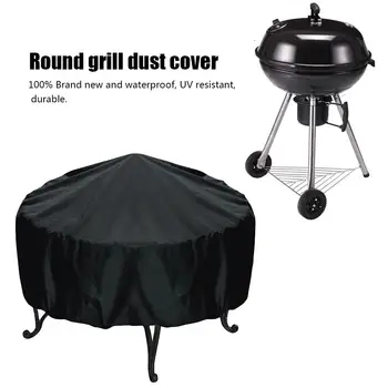 

Outdoor Round Grill Dust Cover Patio Round Fire Pit Cover UV Waterproof Protection Supplies 112cm Polyester Fiber Dust Cover