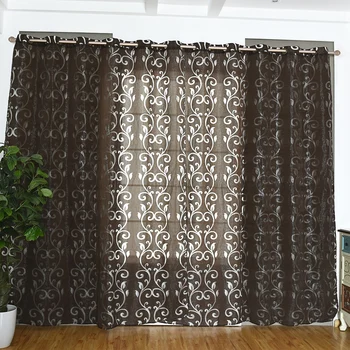 

Curtains Polyester Semi-Blackout Grommet Top Window Curtain Panel Living Room Bedroom Hotel Cortinas Decor Voile Curtain Drape