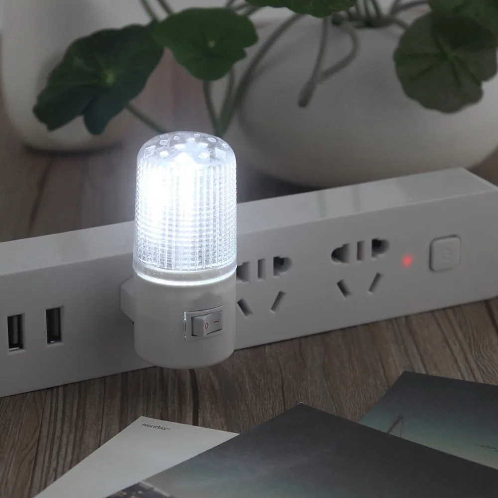 

1W 4 LED Bedroom Night Light Lamp US Plug AC Plug Wall Mounting Energy Saving Mini Led Night Lighting Super Bright