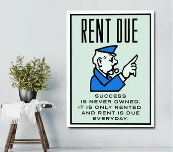 

Unframed"RENT DUE",HD Canvas Paint home decor wall art painting,office art culture