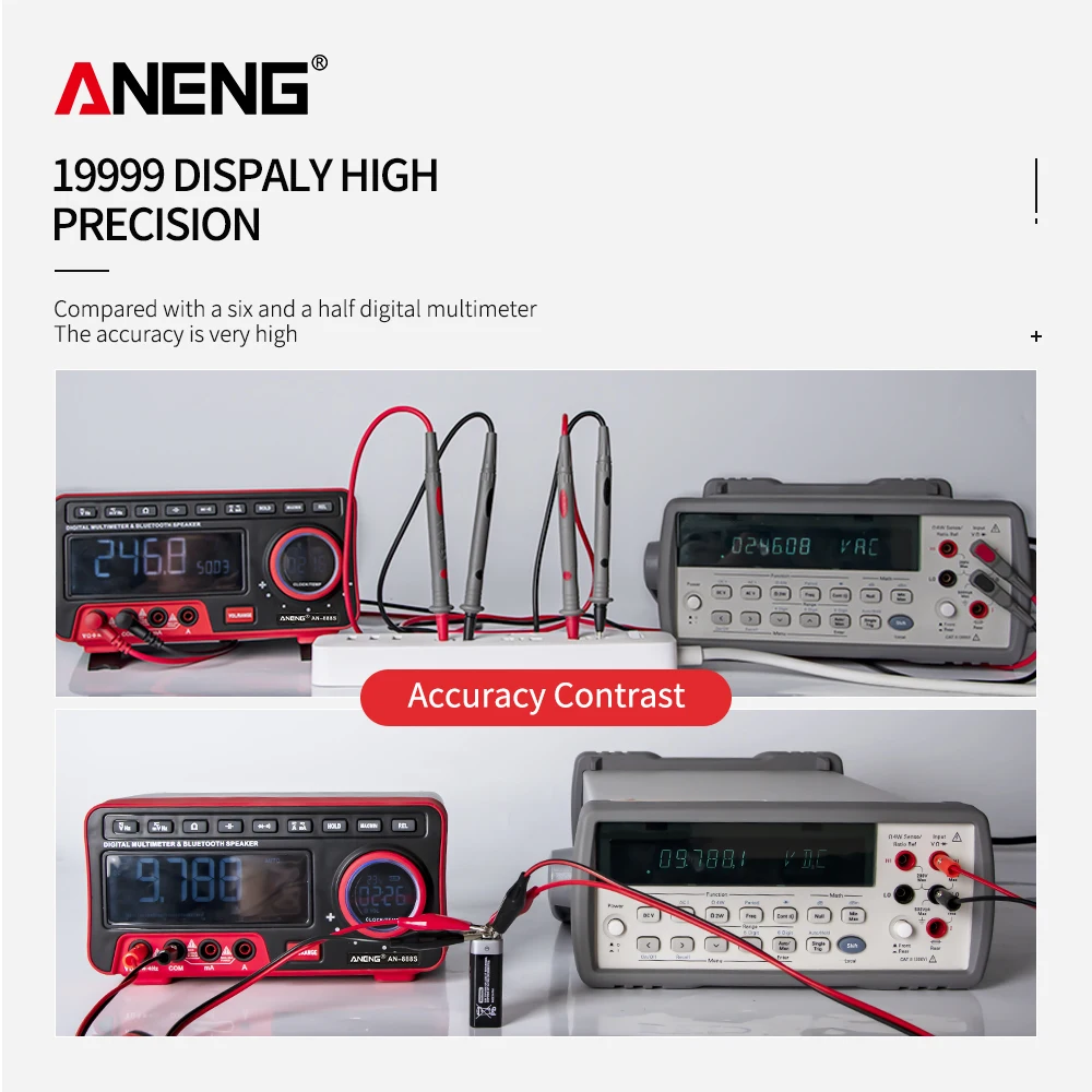 Goede Aneng AN888S Profesional Digitale Multimeter Transistor Tester 19999 Telt Auto Range Voltmeter Multifunctionele Proceskalibrator