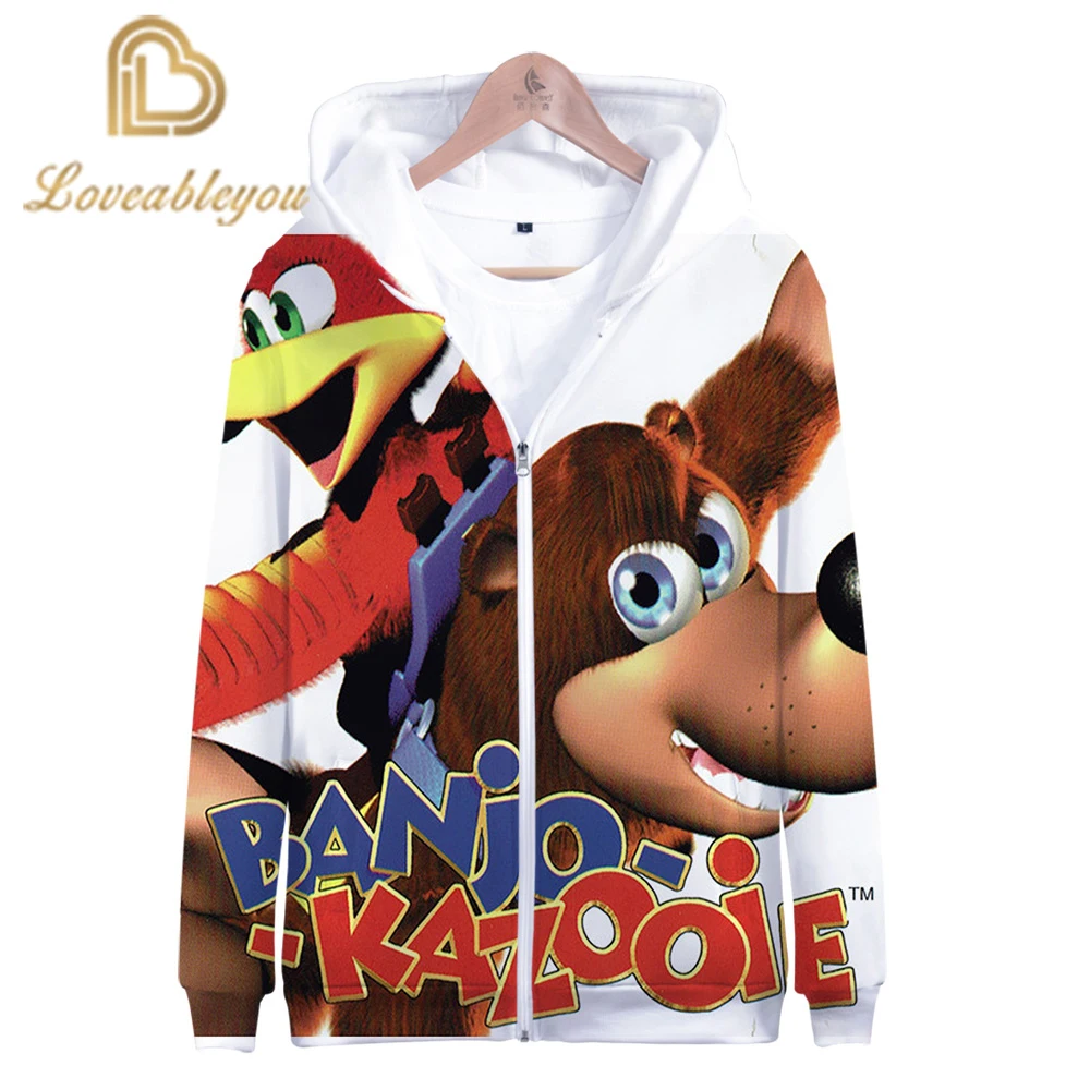 Banjo Kazooie 3D толстовки с капюшоном на молнии для женщин/мужчин, Повседневная Толстовка с капюшоном,, модная уличная одежда