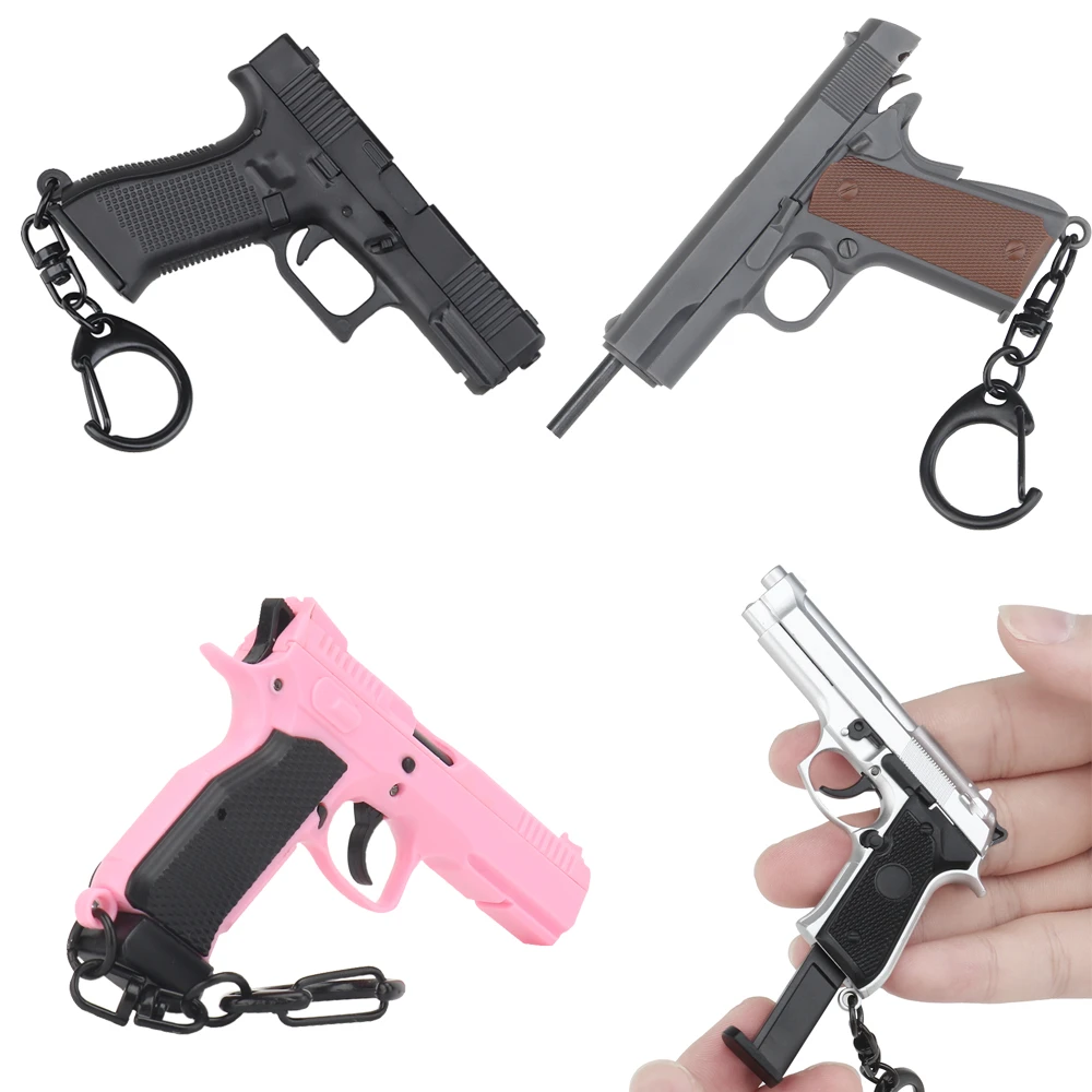 Tactical Mini Pistol Gun Model Keychain 1 4 Toy Weapon 1911 Glock 45 Beretta M92 92g Shape Model Keychain Detachable Keyring Aliexpress