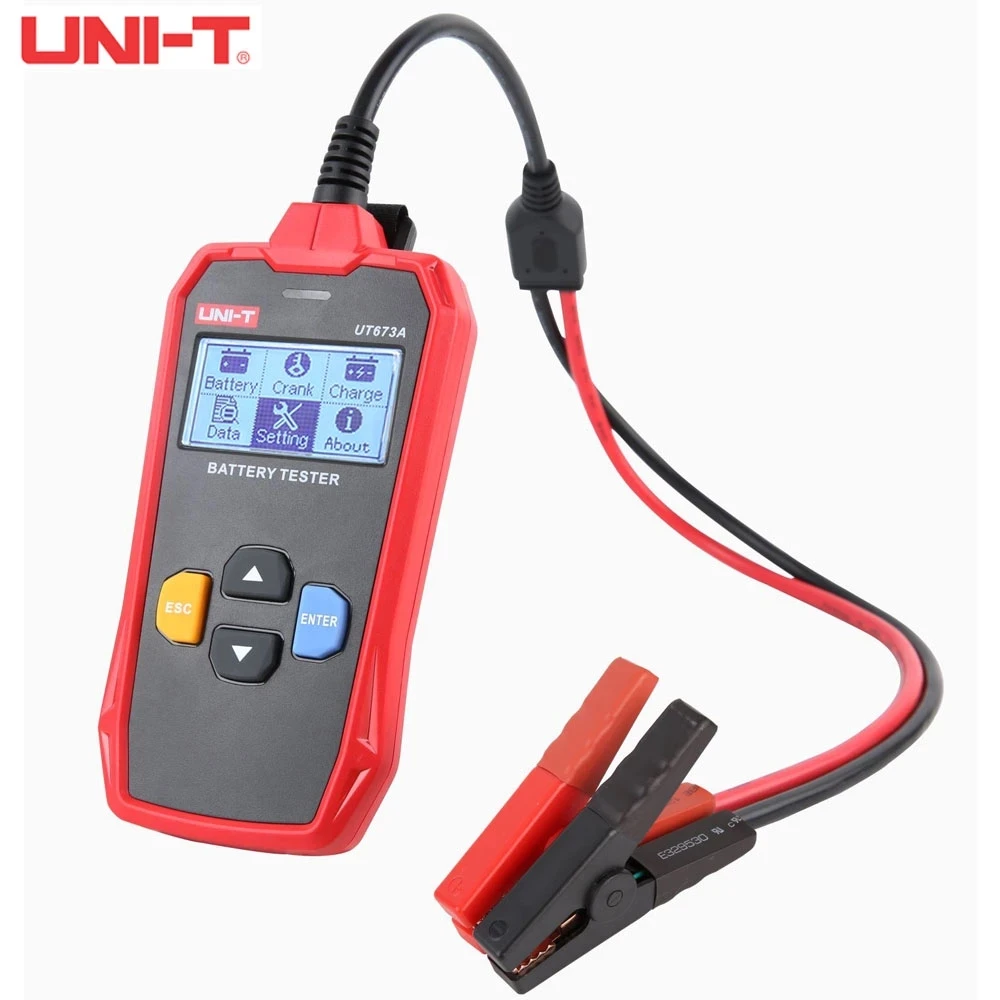 UNI-T UT673A UT675A Car Battery Tester Charger Analyzer 12V 24V Voltage Battery Test Car Battery Tester Charging Scanner Tool 4