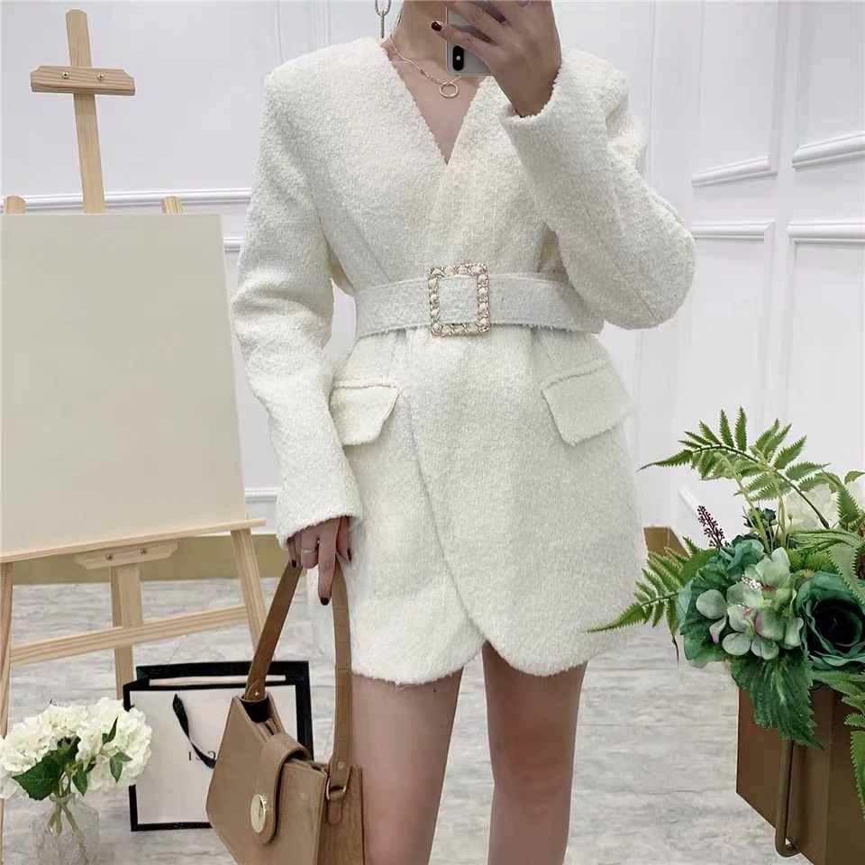 Клетчатое пальто осенняя Женская куртка chaqueta mujer manteau femme hiver casaco Женский блейзер женское твидовое пальто
