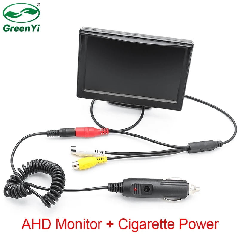 AHD Monitor HD 1024x600P 5 дюймов AHD автомобильный внутренний монитор заднего вида с линзой «рыбий глаз», ночное видение, камера заднего вида, резервная камера AHD - Цвет: AHD Monitor