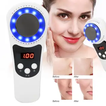 

Face Hot Cold Compress Facial Massage Vibration Anti-Wrinkle Skin Beauty Machine Blue Light Rejuvenation Galvanic Import Device