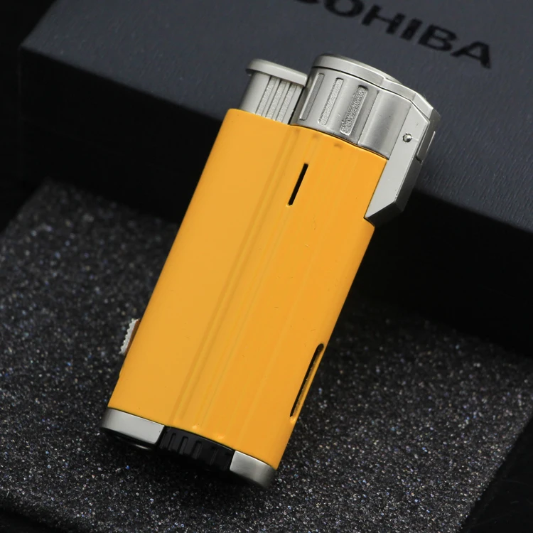 COHIBA фонарь сигары Зажигалки карман 3 Jet Зажигалки аксессуары для сигар Портативный встроенный сигары удар W/Подарочная коробка