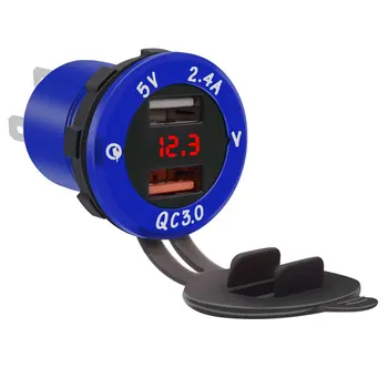 

Cross-border Wupp Smart Car Charger Aluminum Car Phone Charger Digital Display Qc3.0 Fast Charge