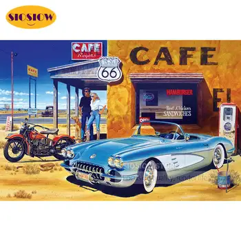 

5d Diy Diamond Painting Full Drill Square Old-Fashioned Car Cross Stitch Mosaic Embroidery Kits Rhinestones Decoration For Home