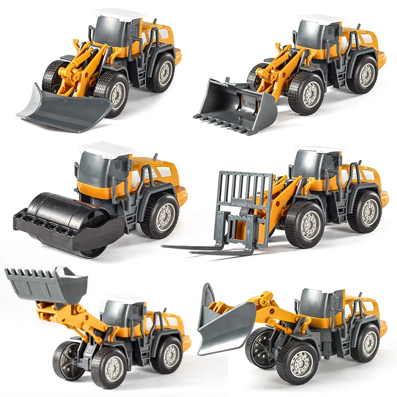 

New DIY Assembly Large Simulation Inertial Engineering Vehicle Model Bulldozer Road Roller Excavator Car Toy
